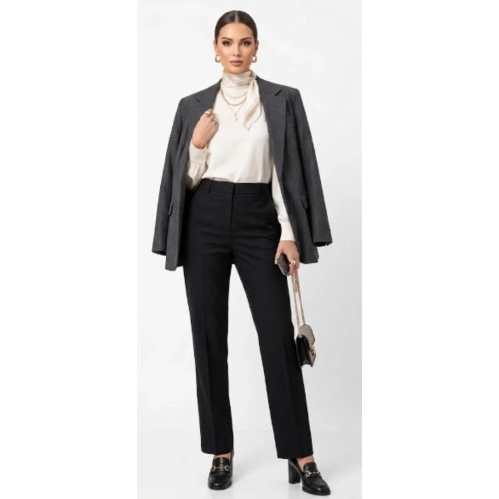 Antonio Melani Loro Piana Wool Dress Pants  black 10 Super 130s Portugal